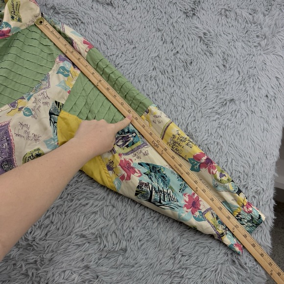 Swell Jacket Women's L Floral  VTG Hawaiian Post Card‎ 100% Silk Artsy Bomber - Picture 5 of 14